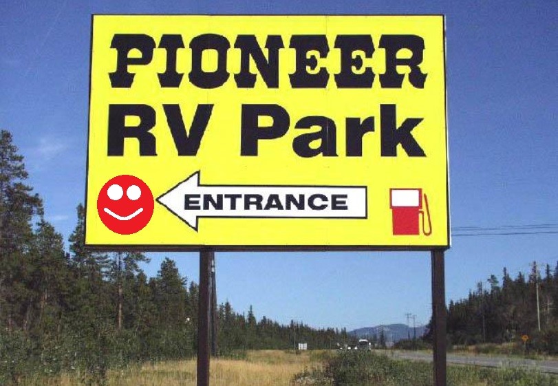 The park entrance sign